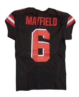 2018 Baker Mayfield Game Used Cleveland Browns Home Jersey Photo Matched To 11/4/2018 (Browns/Fanatics COA & Resolution Photomatching)